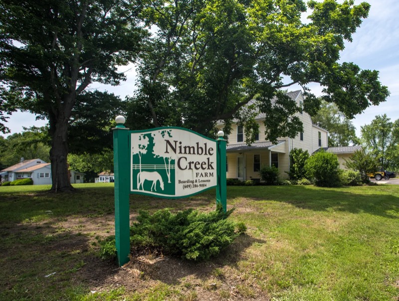 The barn and paddocks at Nimble Creek Farm